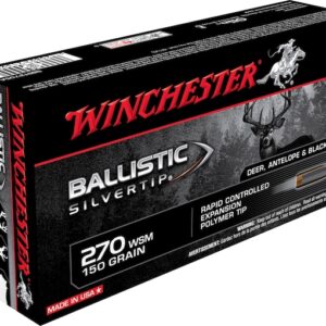 Winchester Ballistic Silvertip Ammunition 270 Winchester Short Magnum (WSM) 150 Grain Rapid Controlled Expansion Polymer Tip 250 rounds