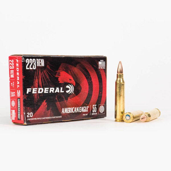 223 Rem – 55 Grain FMJ-BT – Federal American Eagle (AE223) – 500 Rounds - Image 2