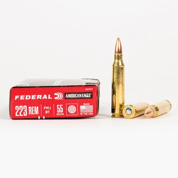 223 Rem – 55 Grain FMJ-BT – Federal American Eagle (AE223) – 500 Rounds