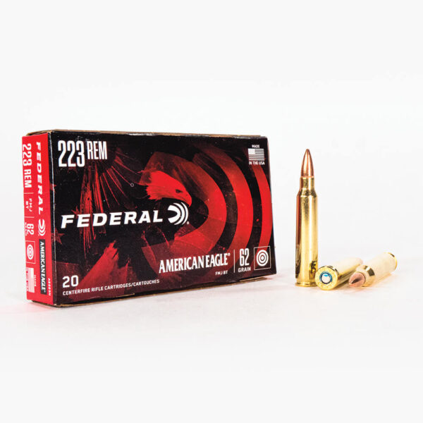 223 Rem – 62 gr. FMJ-BT- Federal American Eagle (AE223N) – 500 Rounds - Image 2