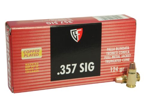 Fiocchi Shooting Dynamics Ammunition 357 Sig 124 Grain Full Metal Jacket Truncated Cone  500 rounds