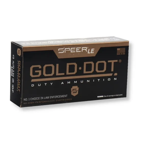 45 ACP – 230 gr JHP – Speer Gold Dot LE (53966) – 1000 Rounds