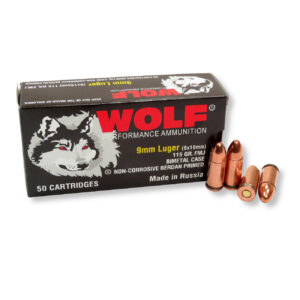 9mm – 115 gr FMJ – Wolf Steel Case – 1350 Rounds