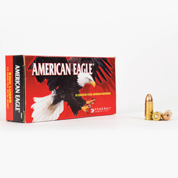 9mm – 115 gr FMJ – Federal American Eagle (AE9DP) – 1000 Rounds - Image 2