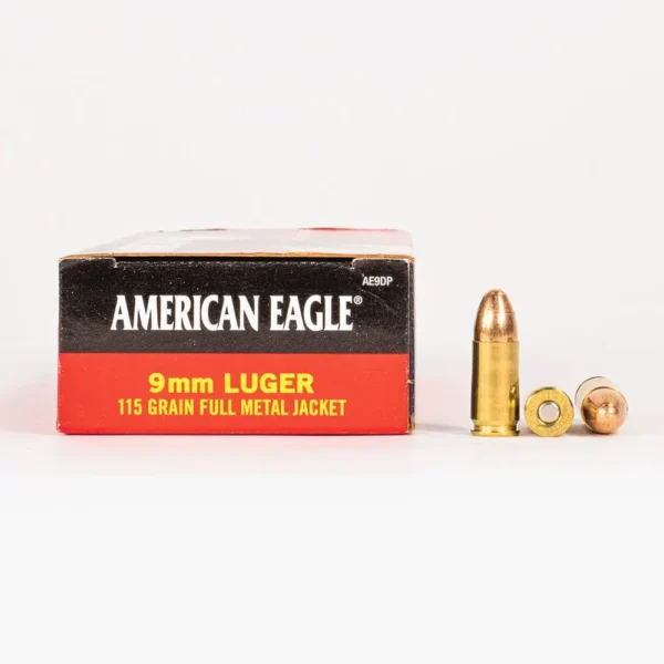 9mm – 115 gr FMJ – Federal American Eagle (AE9DP) – 1000 Rounds