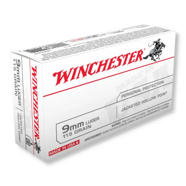 9mm – 115 gr JHP – Winchester USA (USA9JHP) – 500 Rounds