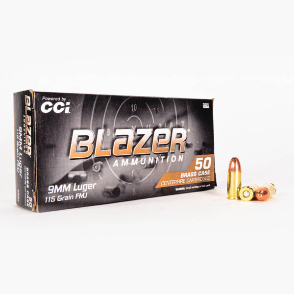 9mm – 115 gr FMJ – Blazer Brass (5200) – 1000 Rounds - Image 2