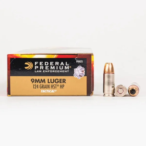9mm – 124 gr JHP – Federal HST (P9HST1) – 250 Rounds