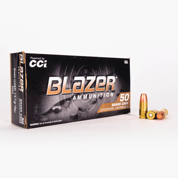 9mm – 147 gr FMJ – Blazer Brass (5203) – 1000 Rounds - Image 2