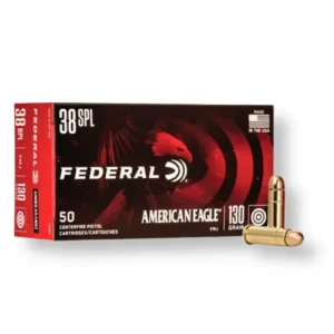 38 Special – 130 gr FMJ – Federal American Eagle (AE38K) – 1000 Rounds