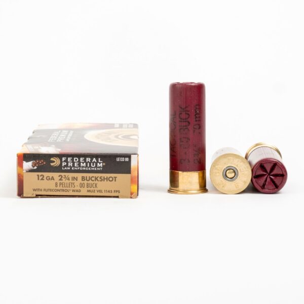 12 Gauge – 00 Buck – 8P – Flite Control Wad – 2 3/4 – Federal (LE133 00) – 250 Rounds