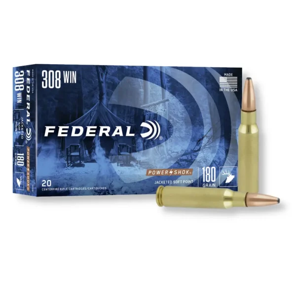 308 Win – 180 gr JSP – Federal Power-Shok (308B) – 200 Rounds