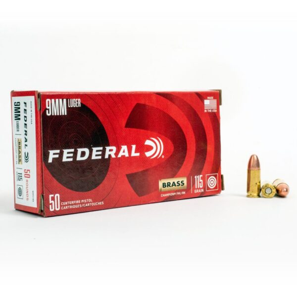 9mm – 115 gr FMJ – Federal Champion (WM5199) – 1000 Rounds - Image 2