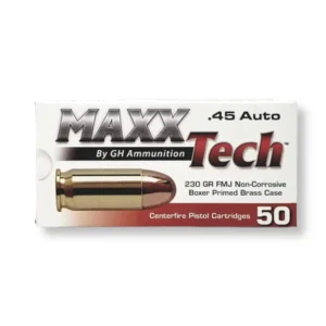 45 ACP – 230 gr FMJ – MAXXTech (PTGB45B) – 500 Rounds
