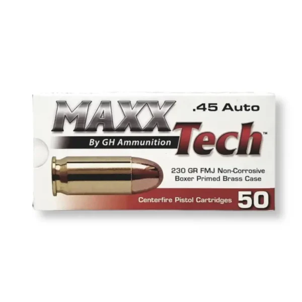 45 ACP – 230 gr FMJ – MAXXTech (PTGB45B) – 500 Rounds