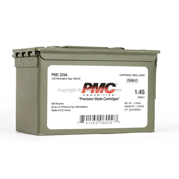 223 Rem – 55 gr FMJ-BT – PMC (223A MB) – M2A1 Ammo Can – 840 Rounds - Image 6