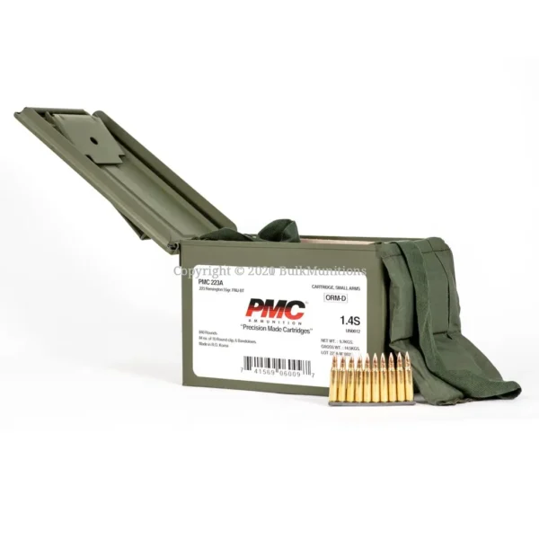 223 Rem – 55 gr FMJ-BT – PMC (223A MB) – M2A1 Ammo Can – 840 Rounds - Image 3