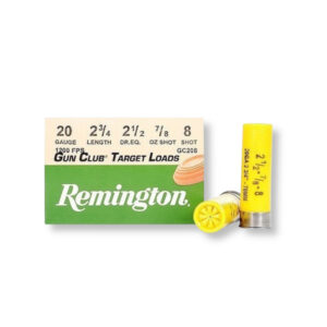20 Ga – 2.75″ 7/8 oz #8 Shot – Remington Gun Club (20235) – 250 Rounds