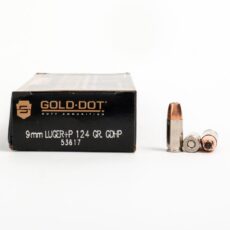 9mm +P – 124 gr JHP – Speer Gold Dot (53617) – 1000 Rounds