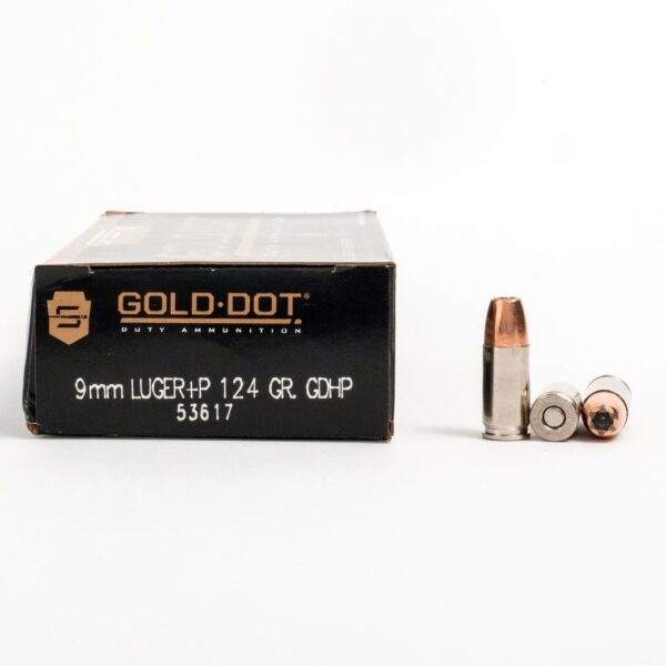 9mm +P – 124 gr JHP – Speer Gold Dot (53617) – 1000 Rounds