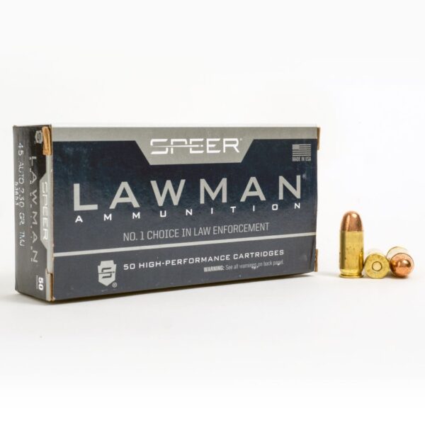 45 ACP – 230 gr TMJ – CCI Speer Lawman (53653) – 1000 Rounds - Image 2