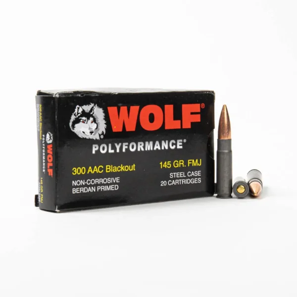300 Blackout – 145 gr FMJ Steel Case – Wolf Polyformance – 500 Rounds