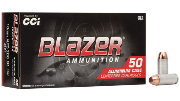 CCI Ammunition Blazer Aluminum 10mm Auto 200 grain Full Metal Jacket 500 rounds