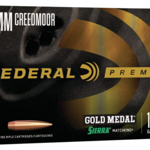 Federal Premium GOLD MEDAL SIERRA MATCHKING 6mm Creedmoor 107 grain Sierra MatchKing Boat Tail Hollow Point Centerfire Rifle Ammunition 500 ROUNDS