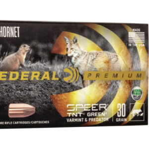 Federal Premium V-SHOK .22 Hornet 30 grain Speer TNT Green Hollow Point Centerfire Rifle Ammunition P22D Caliber: .22 Hornet, Number of Rounds: 500
