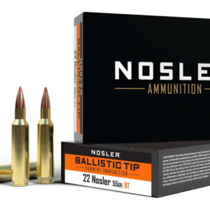 Nosler .22 Nosler Ballistic Tip 55 grain Brass Cased Rifle Ammunition 61030 Caliber: .22 Nosler, Number of Rounds: 500
