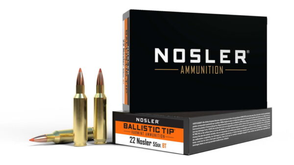 Nosler .22 Nosler Ballistic Tip 55 grain Brass Cased Rifle Ammunition 61030 Caliber: .22 Nosler, Number of Rounds: 500