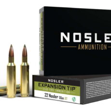 Nosler .22 Nosler E-Tip 55 grain Brass Cased Rifle Ammunition 40140 Caliber: .22 Nosler, Number of Rounds: 500