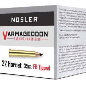 Nosler Varmageddon .22 Hornet 35 Grain Flat Base Tipped Brass Cased Centerfire Rifle Ammunition 41132 Caliber: .22 Hornet, Number of Rounds: 500