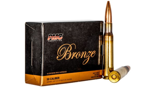 PMC 50A Bronze 50 BMG 660 Gr Full Metal Jacket Boat Tail (FMJBT) 10 Bx/ 20 Cs Caliber: .50 BMG, Number of Rounds: 300