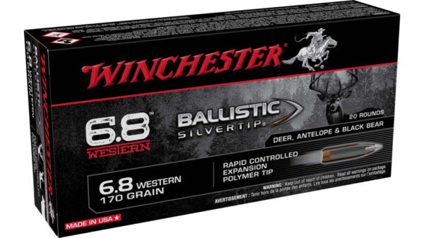 Winchester Ballistic Silvertip 6.8 Western 170 gr. Centerfire Rifle Ammunition SBST68W Caliber: 6.8 Western, Number of Rounds: 500