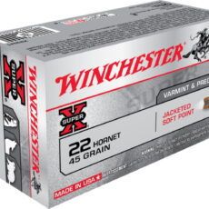 Winchester SUPER-X RIFLE .22 Hornet 45 grain Jacketed Soft Point Centerfire Rifle Ammunition X22H1 Caliber: .22 Hornet, Number of Rounds: 500
