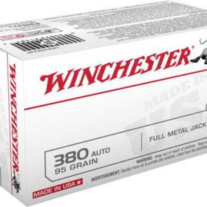Winchester USA HANDGUN .380 ACP 95 grain Full Metal Jacket Brass Cased  500 rounds
