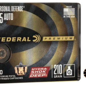 Federal Premium Hydra-Shok Deep .45 ACP 210 Grain JHP Ammunition