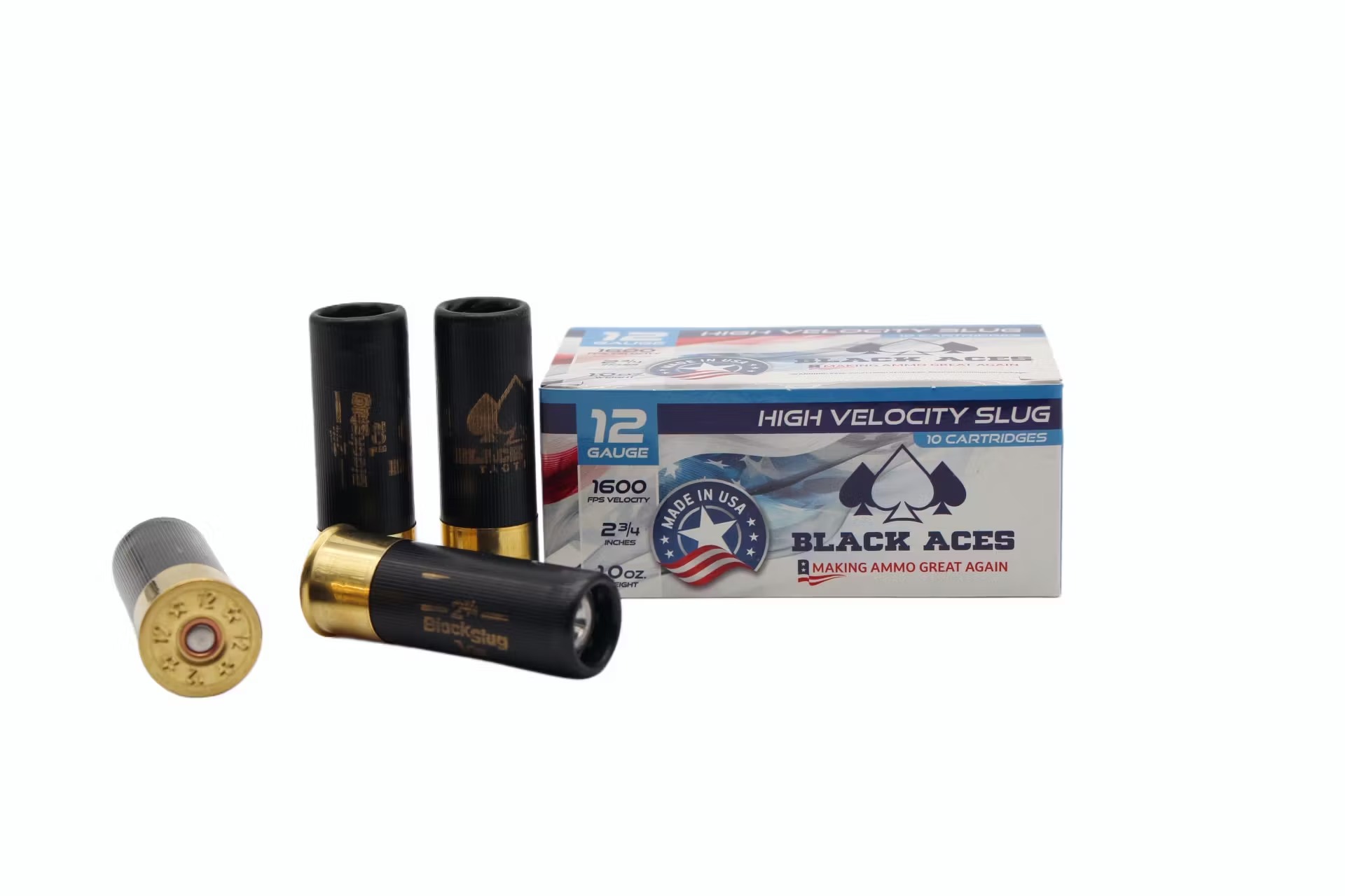 Black Aces Tactical High Velocity 12 Gauge Slugs Individual Box USA Made Ammo