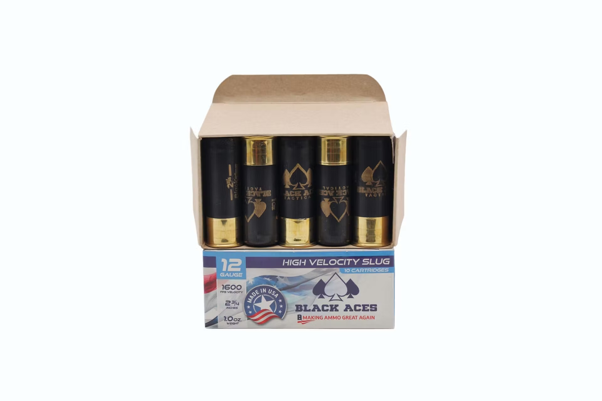 Black Aces Tactical High Velocity 12 Gauge Slugs Made in USA Bulk Case Ammo