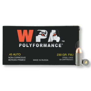 45 ACP – 230 gr FMJ – Wolf Steel Case – 500 Rounds