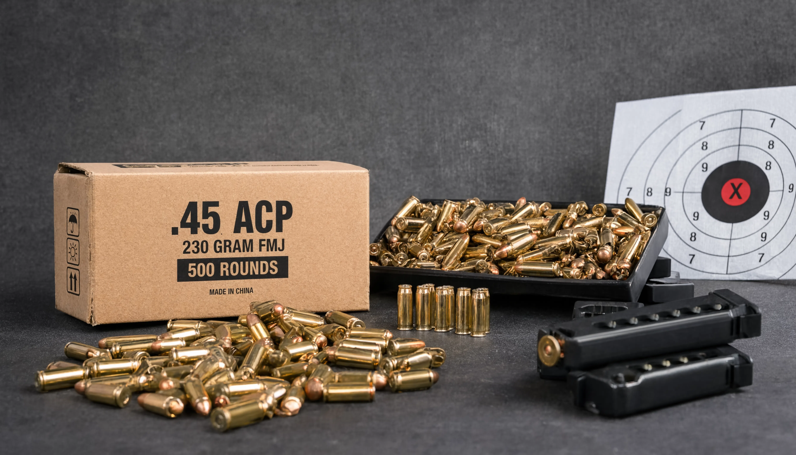 Bulk .45 ACP ammo for handgun range training and target practice