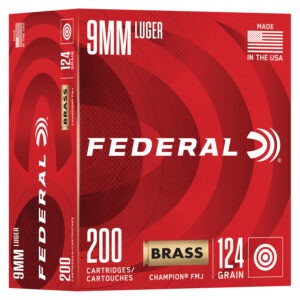 Federal 9mm 124gr FMJ Champion brass case ammo 1000 rounds