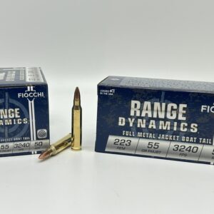 Fiocchi Shooting Dynamics 223 Remington 55 grain FMJ brass case ammunition 50 rounds