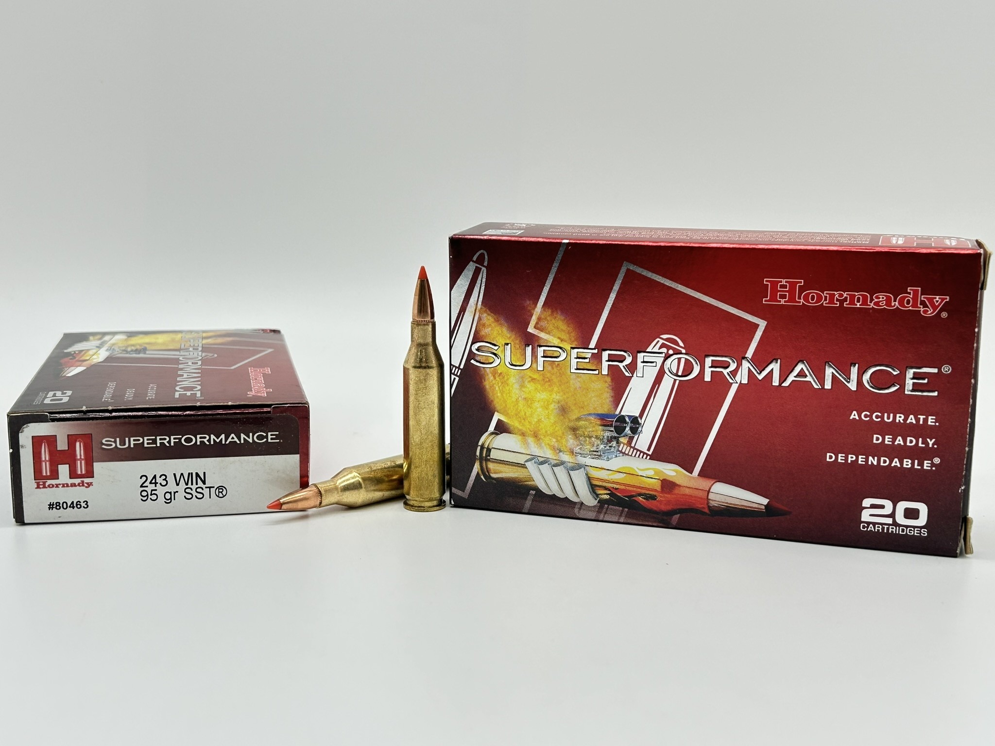 Hornady 243 Win Superformance 95gr SST ammo 20 rounds