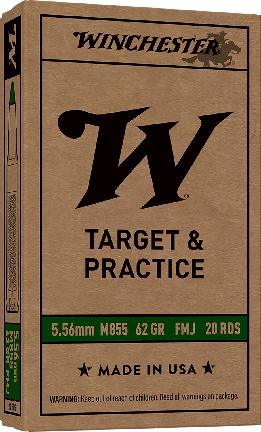 Winchester 5.56 M855 Green Tip 62gr WM855K ammo