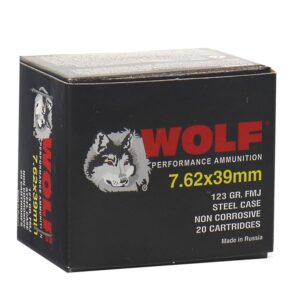 Wolf Performance 7.62x39mm Ammo 123 Grain Full Metal Jacket 1000 Rounds