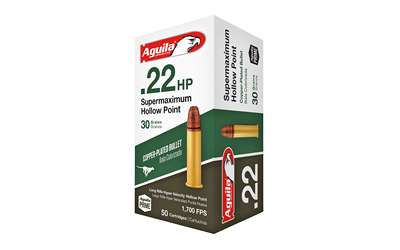 Aguila Supermaximum .22 LR 30 Grain Hollow Point Ammo – 50 Rounds