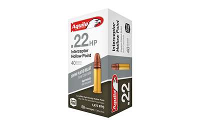 Aguila Interceptor .22 LR 40 Grain Hollow Point Ammo – 50 Rounds