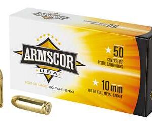 Armscor 10mm 180 Grain Full Metal Jacket Ammo – 50 Rounds
